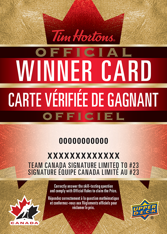 2022 Tim Hortons Upper Deck Team Canada Hockey Cards